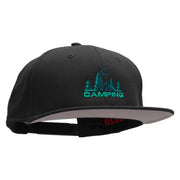 Camping Night Embroidered Prostyle Snapback Cap