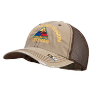 U.S. Army 2nd Armored Division Embroidered Low Profile Special Cotton Mesh Cap - khaki-brown OSFM