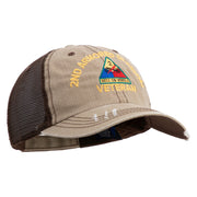 U.S. Army 2nd Armored Division Embroidered Low Profile Special Cotton Mesh Cap - khaki-brown OSFM