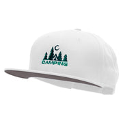 Camping Night Embroidered Prostyle Snapback Cap