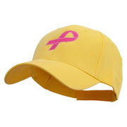 Breast Cancer Hot Pink Ribbon Embroidered 5 Panel Cap