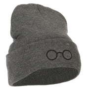 Perfect Round Eyeglasses Embroidered Long Beanie