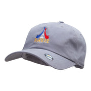 Red White And Paris Embroidered Washed Cap