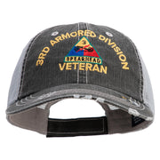 U.S. Army 3rd Armored Division Embroidered Low Profile Special Cotton Mesh Cap - Black OSFM