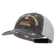 U.S. Army 3rd Armored Division Embroidered Low Profile Special Cotton Mesh Cap - Black OSFM
