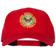 US Army Veteran Circle Symbol Embroidered Solid Cotton Pro Style Cap