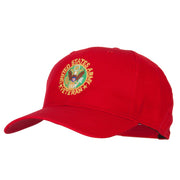 US Army Veteran Circle Symbol Embroidered Solid Cotton Pro Style Cap