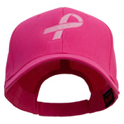 Breast Cancer Hot Pink Ribbon Embroidered 5 Panel Cap