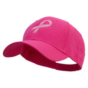 Breast Cancer Hot Pink Ribbon Embroidered 5 Panel Cap