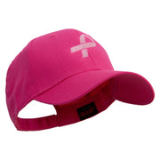 Breast Cancer Hot Pink Ribbon Embroidered 5 Panel Cap