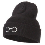 Perfect Round Eyeglasses Embroidered Long Beanie