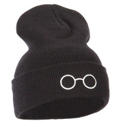 Perfect Round Eyeglasses Embroidered Long Beanie