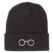 Perfect Round Eyeglasses Embroidered Long Beanie