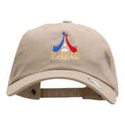 Red White And Paris Embroidered Washed Cap