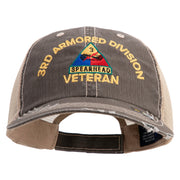 U.S. Army 3rd Armored Division Embroidered Low Profile Special Cotton Mesh Cap - Brown-Khaki OSFM
