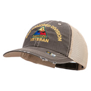U.S. Army 3rd Armored Division Embroidered Low Profile Special Cotton Mesh Cap - Brown-Khaki OSFM