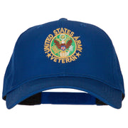 US Army Veteran Circle Symbol Embroidered Solid Cotton Pro Style Cap