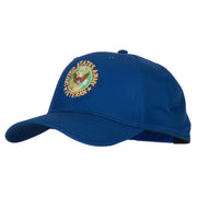 US Army Veteran Circle Symbol Embroidered Solid Cotton Pro Style Cap