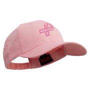 Breast Cancer Hot Pink Ribbon Embroidered 5 Panel Cap