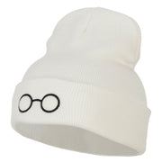 Perfect Round Eyeglasses Embroidered Long Beanie