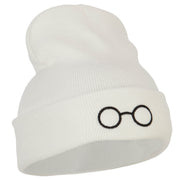 Perfect Round Eyeglasses Embroidered Long Beanie