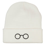 Perfect Round Eyeglasses Embroidered Long Beanie