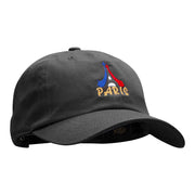 Red White And Paris Embroidered Washed Cap