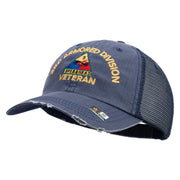 U.S. Army 3rd Armored Division Embroidered Low Profile Special Cotton Mesh Cap - Navy OSFM