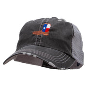 Texas Boot Embroidered Low Profile Special Cotton Mesh Cap