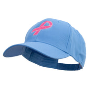 Breast Cancer Hot Pink Ribbon Embroidered 5 Panel Cap