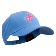 Breast Cancer Hot Pink Ribbon Embroidered 5 Panel Cap