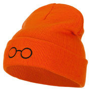 Perfect Round Eyeglasses Embroidered Long Beanie