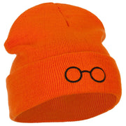 Perfect Round Eyeglasses Embroidered Long Beanie