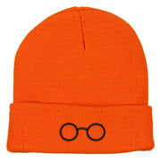 Perfect Round Eyeglasses Embroidered Long Beanie