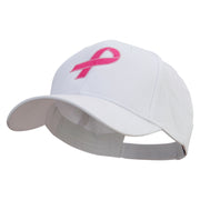 Breast Cancer Hot Pink Ribbon Embroidered 5 Panel Cap