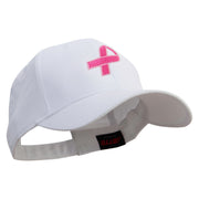 Breast Cancer Hot Pink Ribbon Embroidered 5 Panel Cap