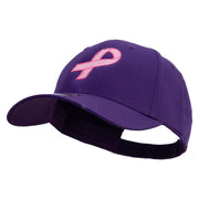 Breast Cancer Hot Pink Ribbon Embroidered 5 Panel Cap