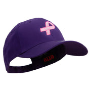 Breast Cancer Hot Pink Ribbon Embroidered 5 Panel Cap