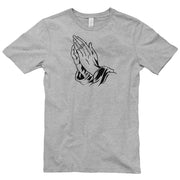 Praying Hands Graphic Design Unisex Short Sleeve Cotton Jersey T-Shirt