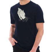 Praying Hands Graphic Design Unisex Short Sleeve Cotton Jersey T-Shirt