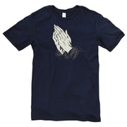 Praying Hands Graphic Design Unisex Short Sleeve Cotton Jersey T-Shirt