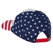 6 Panel Structured Cotton Twill USA Flag Cap