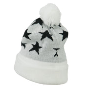 Pom Pom Stars Long Cuff Beanie