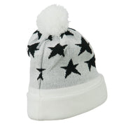 Pom Pom Stars Long Cuff Beanie