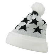 Pom Pom Stars Long Cuff Beanie