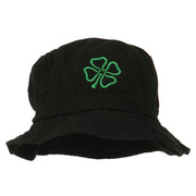 Saint Patrick's Four Leaf Clover Embroidered Bucket Hat