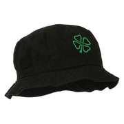 Saint Patrick's Four Leaf Clover Embroidered Bucket Hat