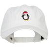 Penguin with Santa Hat Embroidered Unstructured Cap