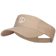 Peace Symbol Embroidered Washed Visor