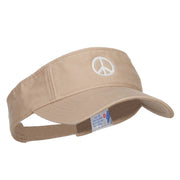 Peace Symbol Embroidered Washed Visor